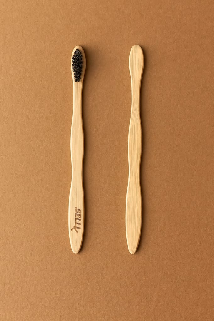 Eco-Friendly Bamboo Toothbrush for Adults | Biodegradable Wooden Toothbrush with Charcoal Bristles