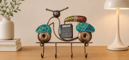 CHANDRA Handicraft Scooter Wall-Mounted Key Holder with 4 Hooks