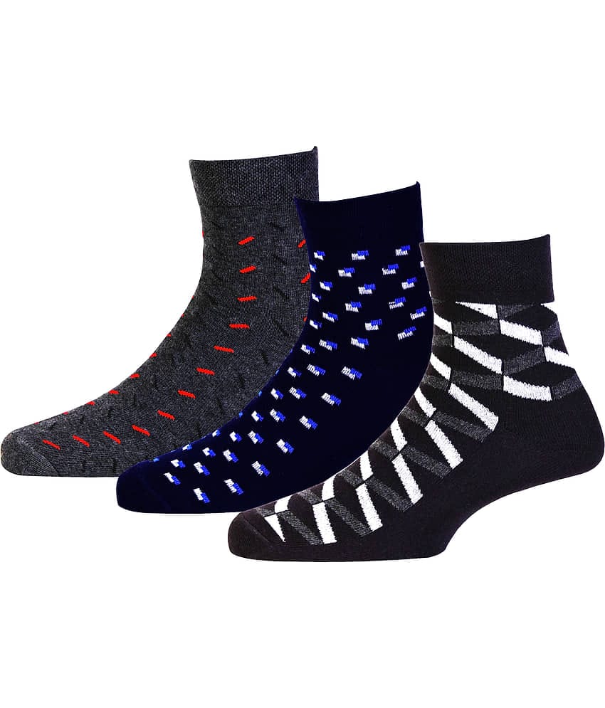 RC. ROYAL CLASS - Cotton Men's Printed Multicolor Ankle Length Socks ( Pack of 3 )