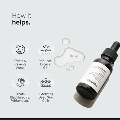 Minimalist 2% Salicylic Acid Face Serum For Blackheads & Whiteheads (30ml)