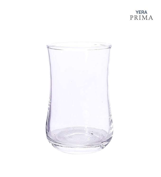 Yera Prima Bonn Zest Designer Tumbler, 230 ml Each | Transparent | Hot & Cold Drinks, Juice, Cocktail, Milkshake, Smoothie | Ideal for Home, Party, Restaurant, Gifting | Special Occasions
