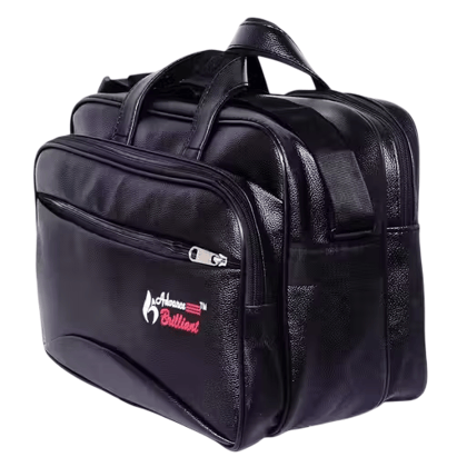 Advance Brilliant Black Faux Leather 15.6 Inch Laptop Briefcase
