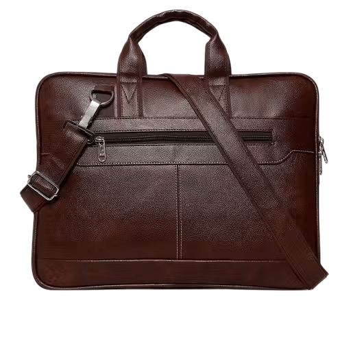 Men's Brown Leather Laptop Briefcase