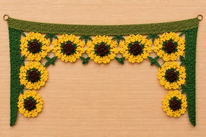 Hand-Crocheted Sunflower Door Toran Hand-Crocheted Sunflower Door Toran