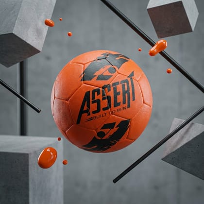 ASSERT Titan | Football Suitable for Training/ Recreation Use + Free Air Needle | Rubber Moulded, Butyl Bladder| Size 5 | Orange | 1% Net Proceeds Pledged to Charity