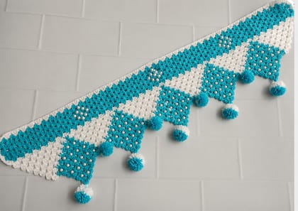 Blue and White Beaded Woolen Toran for Doors Blue and White Beaded Woolen Toran for Doors