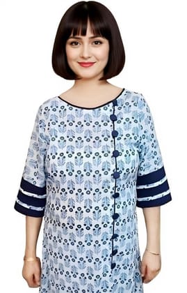 Women's Cotton Printed Kurta | Women's Kurti | Size: L |