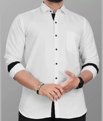 JEEVAAN - THE PERFECT FASHION Cotton Blend Regular Fit Solids Full Sleeves Men's Casual Shirt - White ( Pack of 1 )