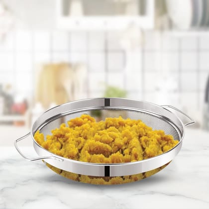 Heavy Duty Stainless Steel Multipurpose Puran Jali Chalni Mesh Strainer for Washing Rice, Fruits, Vegetables and Grains