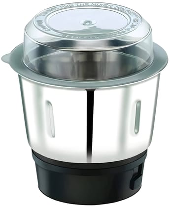 Premium Heavy Duty Stainless Steel Mixer Grinder Chutney Jar 400ML with Sharp Blade Leak Proof Lid for Wet Dry Masala Spice Grinding Kitchen Use