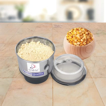 Premium Heavy Duty Stainless Steel Mixer Grinder Chutney Jar 400ML with Sharp Blade Leak Proof Lid for Wet Dry Masala Spice Grinding Kitchen Use