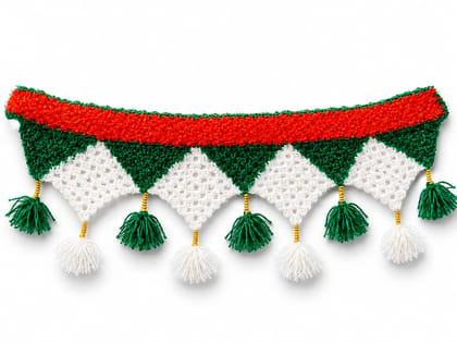 Handmade Woolen Toran Door Hanging for Diwali Festive Decor Handmade Woolen Toran Door Hanging for Diwali Festive Decor