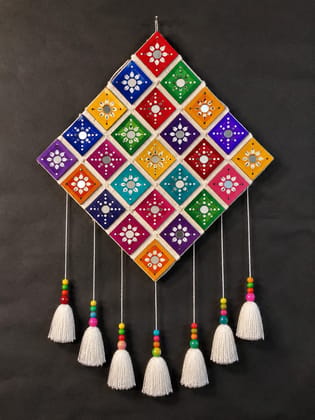 Handmade Lippan Art Multicolor Diamond Wall Hanging
