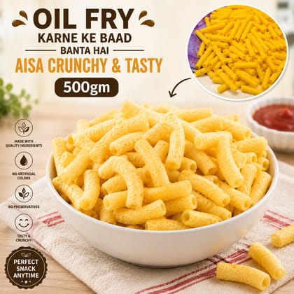 Corn Fryums Tube, Fryums Pipe, Tube Fryums, Corn Pipe Snacks, Ready To Fry Corn Tubes 500gm Corn Fryums Tube, Fryums Pipe, Tube Fryums, Corn Pipe Snacks, Ready To Fry Corn Tubes 500gm