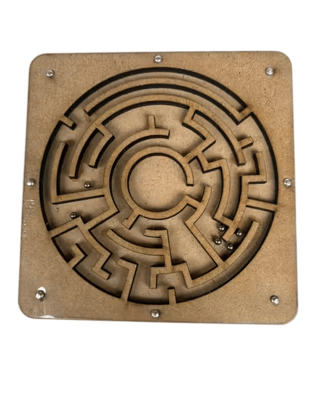 Circular Marble Wooden Maze Puzzle Game Board