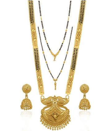 Brass Gold-plated Jewel Set  (Gold)