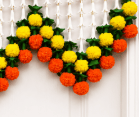 Artificial Marigold and Jasmine Flower Toran Door Hanging