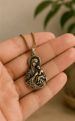 Virgin Mary and Jesus Pendant Necklace - 1 Unit Virgin Mary and Jesus Pendant Necklace - 1 Unit
