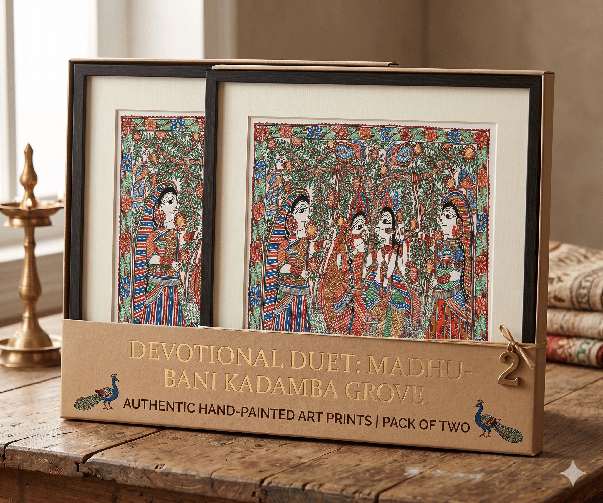 [Pack of 2] Madhubani Painting: Traditional Indian Art of Love & Nature