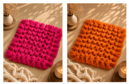 Handmade Macrame Place Mats Set of 2 Handmade Macrame Place Mats Set of 2