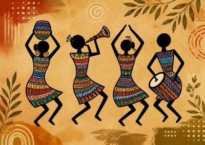 African Tribal Dancers Wall Art Painting African Tribal Dancers Wall Art Painting