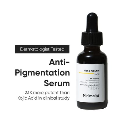 Minimalist 2% Alpha Arbutin Face Serum With Butylresorcinol & Ferulic Acid For Hyperpigmentation (30ml)
