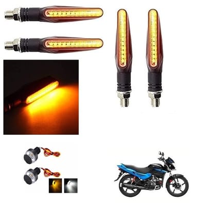 PECULIAR ZONE YKTM+HBY Front, Rear, Side LED Indicator Light for Bajaj, Hero, Honda, TVS, Suzuki, Universal For Bike Universal For Bike Yellow