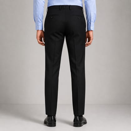 Akaya Apparels ComfortFit Black Cotton Blend Trousers