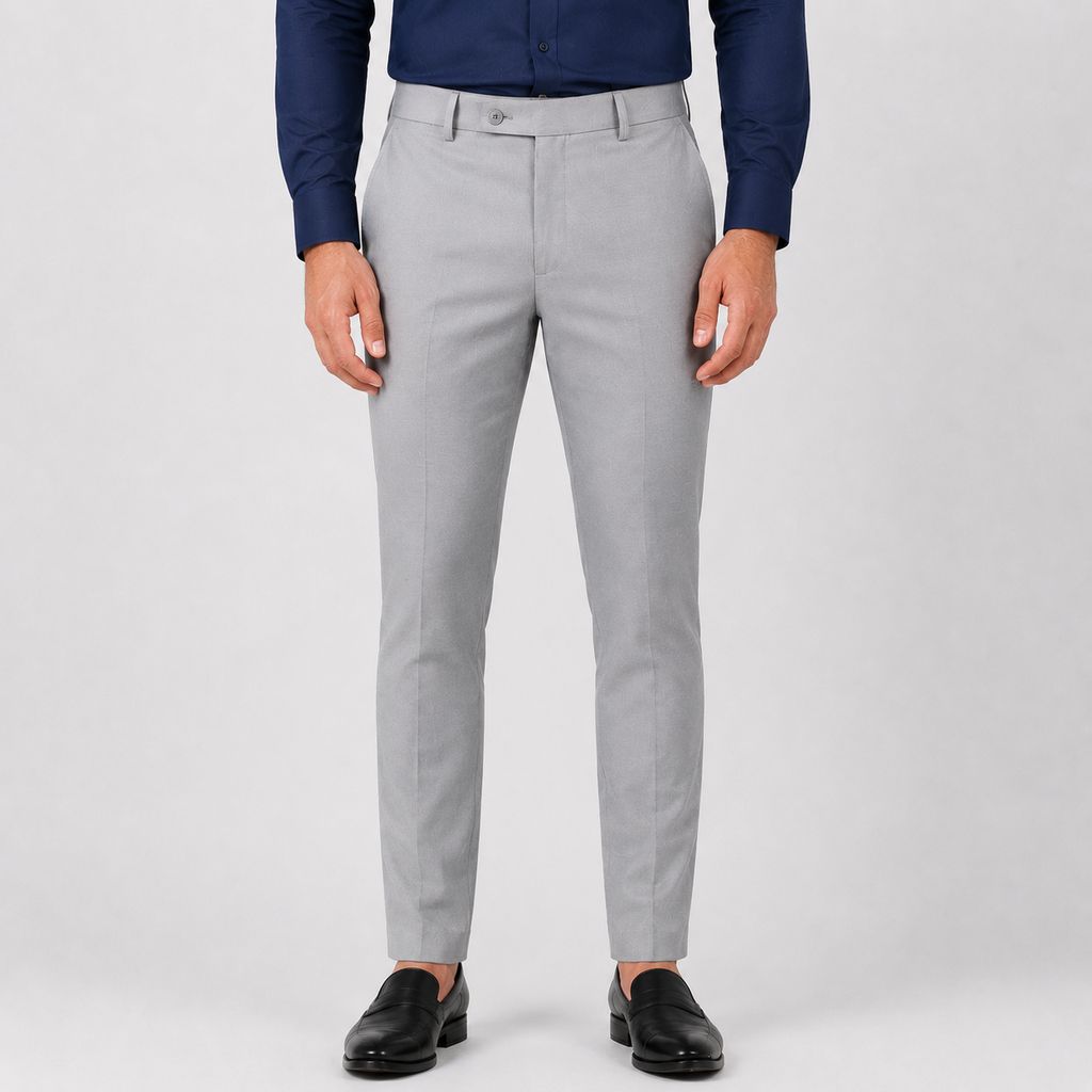 Akaya Apparels ComfortFit Light Grey Cotton Blend Trousers