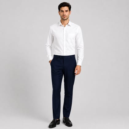 Akaya Apparels ComfortFit Blue Cotton Blend Trousers