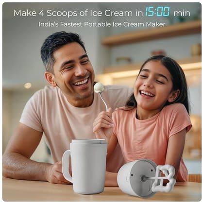 Cordless Rechargeable Softy Ice Cream Machine for Kids & Family | Birthday Gift for Kids, Girls, Women, Men & Teachers | 400ml Bowl (Scoop)