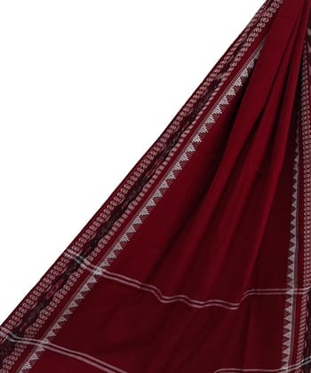 Maroon Sambalpuri Handwoven Single Ikat Cotton Dupatta SFCDUP2355
