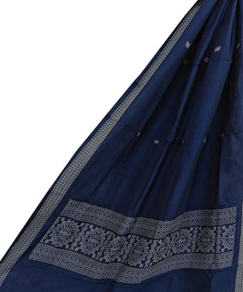 Blue Sambalpuri Handwoven Cotton Dupatta SFCDUP2356