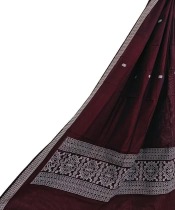 Maroon Sambalpuri Handwoven Cotton Dupatta(SFCDUP2359