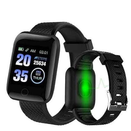Smart Watch for Men, Women, Boys, Girls, Kids – Single Touch Interface, Water Resistant, Workout Modes Quick Charge Sports Smartwatch Black
