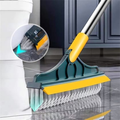 Heavy Duty 2-in-1 Bathroom Cleaning Brush with Built-in Squeegee & 120° Rotating Head – Wall & Floor Scrubber for Tiles, Glass, Corners & Hard-to-Reach Areas – Heavy Duty Bathroom Cleaning Tool & Cleaning Brush  (Original Quality)