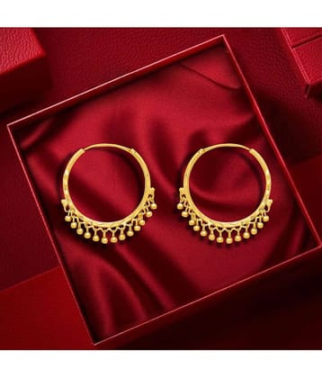 LUV FASHION Golden Bali Earrings ( Pack of 1 )