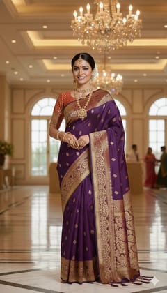 Purple Silk Saree