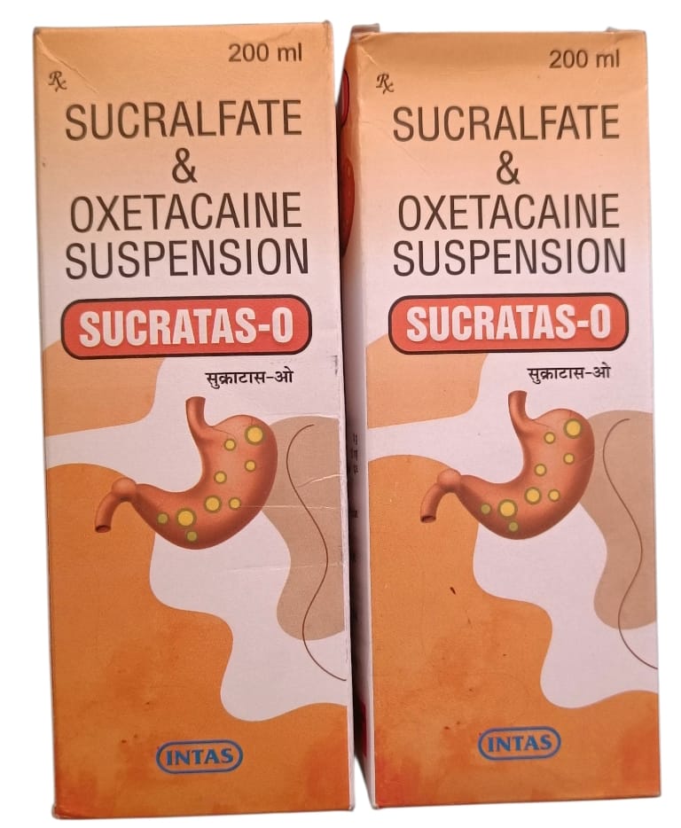 Sucratas-O Sucralfate and Oxetacaine Suspension 200 ml(pack of 2)