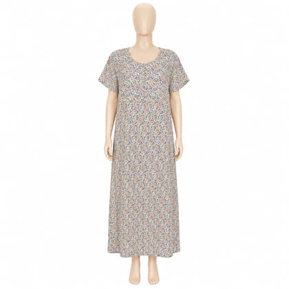 White Blossom Cotton Blend Women’s Gown