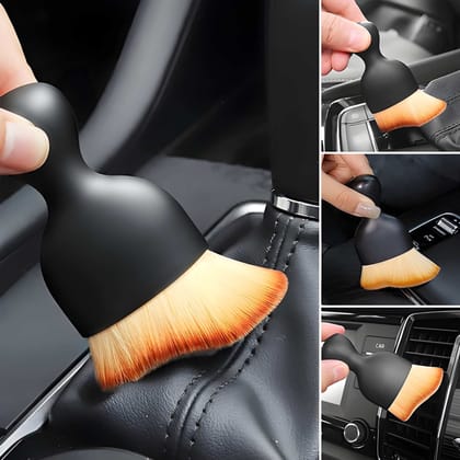 Multi-Use Sunscreen Facial Cream & Makeup Application Brush – Soft Blending Brush for Liquid & Cream Based Products, Beauty Mini Brush for Car Interior Cleaning, AC Vent & Dashboard Dust Cleaner