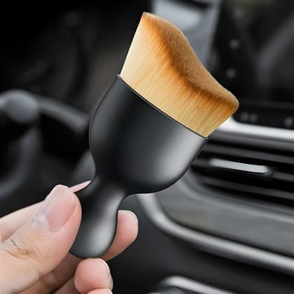 Multi-Use Sunscreen Facial Cream & Makeup Application Brush – Soft Blending Brush for Liquid & Cream Based Products, Beauty Mini Brush for Car Interior Cleaning, AC Vent & Dashboard Dust Cleaner