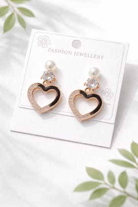 Simple Earrings with Heart Shaped Stud
