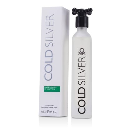 United Colors Of Benetton Cold Silver Eau de Toilette For Men 100ml – Fresh, Woody & Long-Lasting Masculine Fragrance