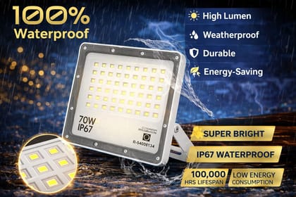 SPARKWORLD 70W-IP67 Flood Light Flood Light Outdoor Lamp (White)
