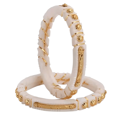 Gold-Plated Traditional Conch Shell (Shakha) Bangle Set