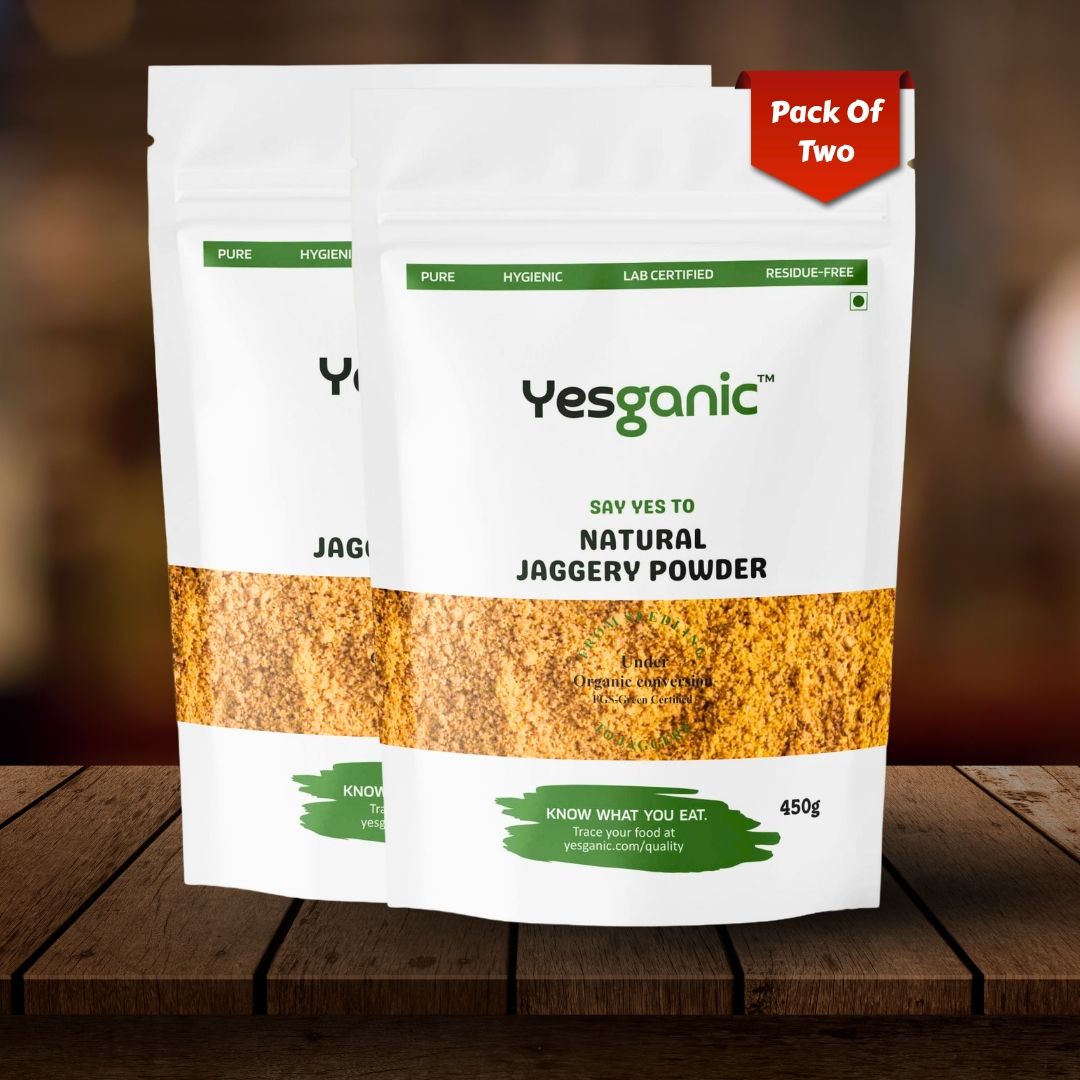 Yesganic Natural Jaggery Powder Pure, Hygienic, Lab-Tested & Chemical-Free (450 g)
