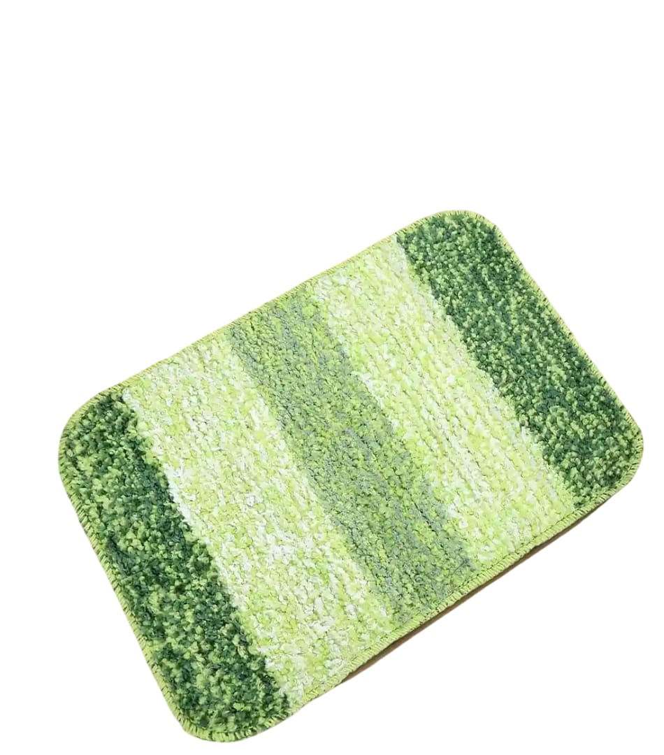 Green Stripe Microfiber Bath Mat