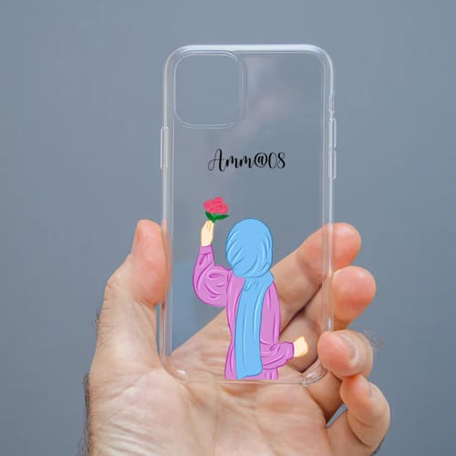 Personalized Cute Girl Transparent Silicon Case Customised with Name for Oppo, Vivo, Redmi, Realme, Poco, Mi, OnePlus, Samsung, iPhone, and More - design 12