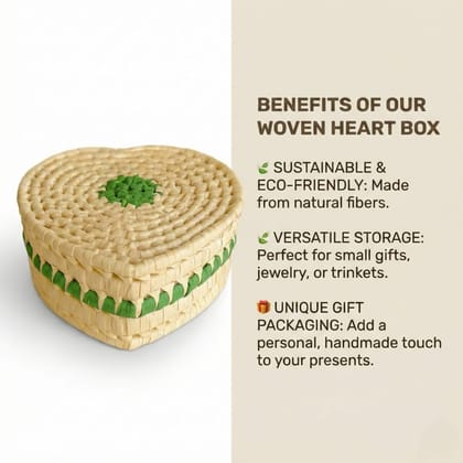 Palm Heart Storage Box – Handwoven Eco-Friendly Gift Organizer Palm Heart Storage Box – Handwoven Eco-Friendly Gift Organizer